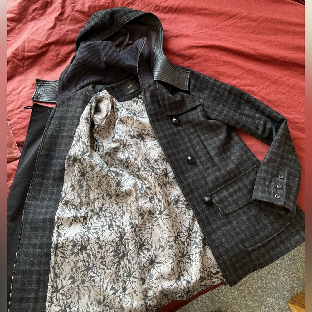 Ayres Leather and Wool Peacoat, size M/L